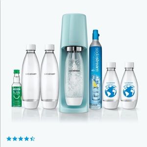 Sodastream machine with used canister. Turquoise.